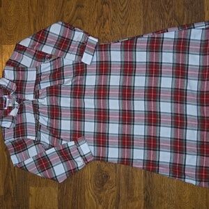 Pottery Barn Kids Red and White Plaid Nightgown